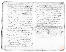 Ejemplo de documento con dificultad especial por escritura dispar, cambio de letra y cursividad