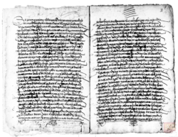 Ejemplo de manuscrito con dificultad especial por traspaso de tinta