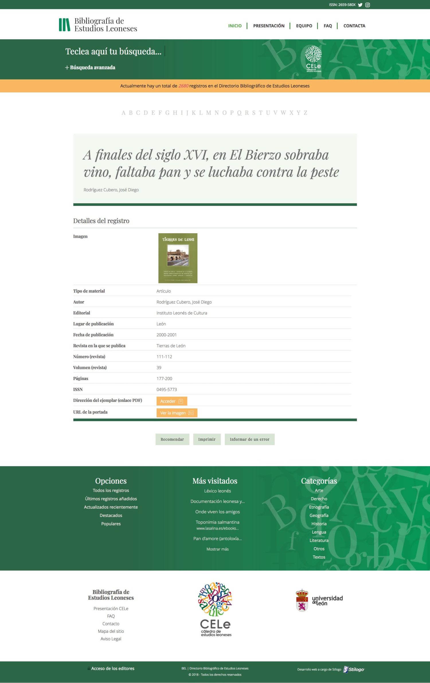 Bibliografía de Estudios Leoneses