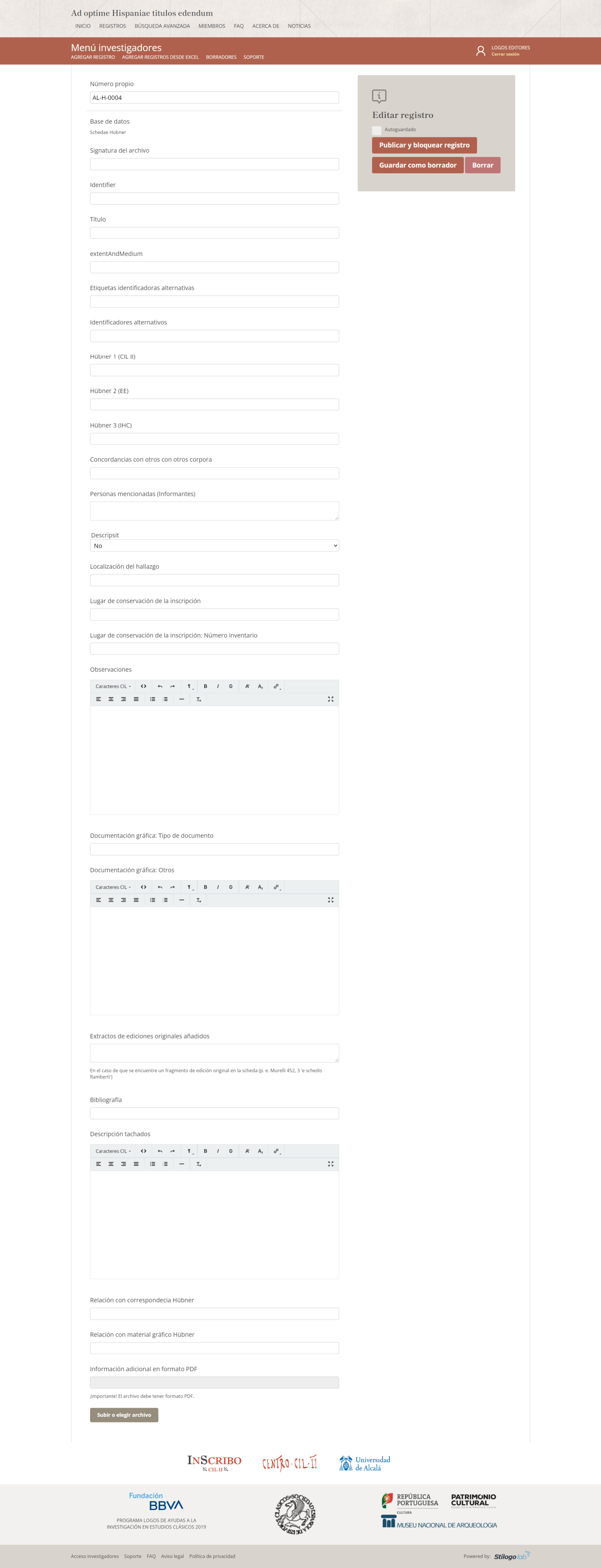 Ad optime Hispaniae titulos edendum