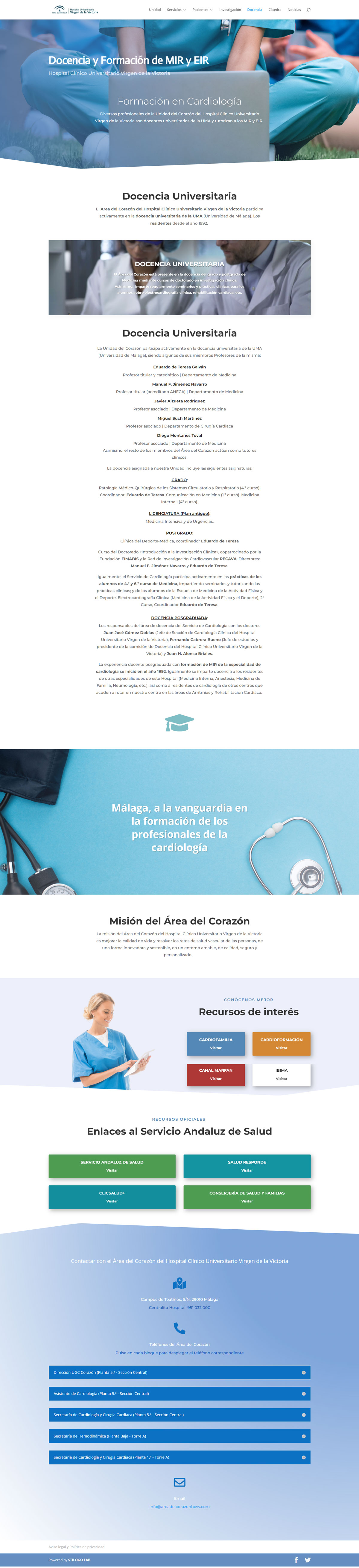 Área del Corazón del Hospital Clínico Universitario Virgen de la Victoria