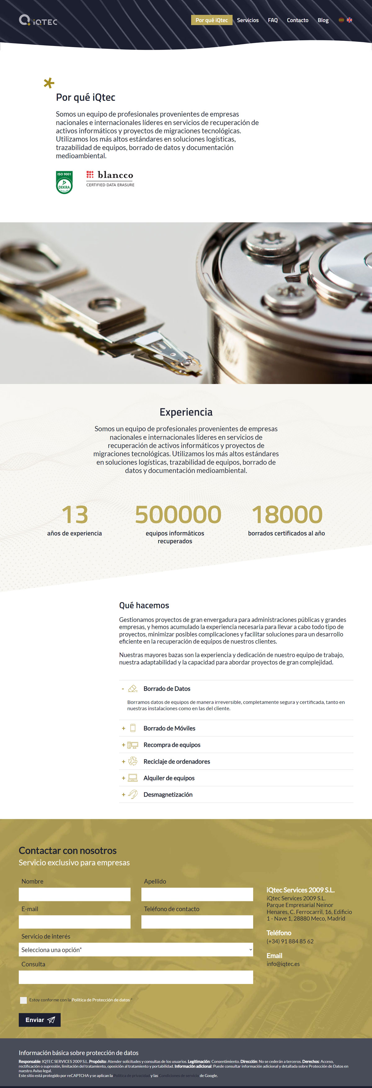 iQtec, borrado de datos certificado